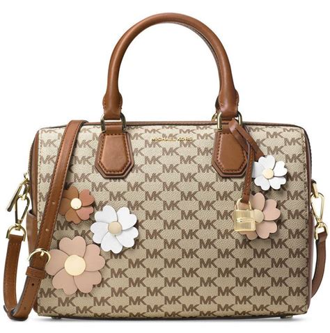 michael kors floral applique medium mercer duffel